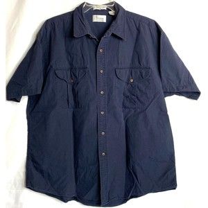 Vintage Kenny Rogers Single Needle Tailoring Casual Button Blue Shirt XL 17-17.5